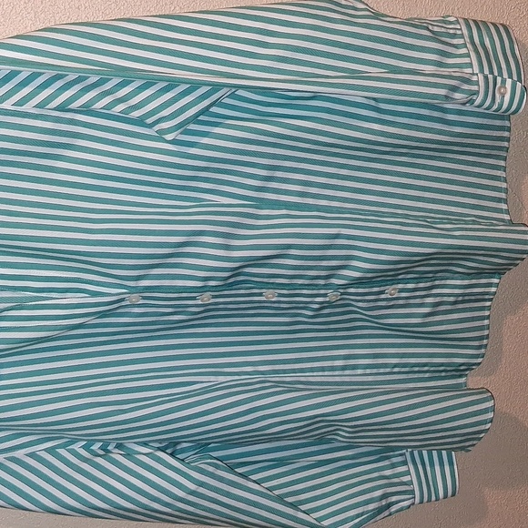 Foxcroft Wrinkle Free Striped Button Front L - Picture 3 of 7